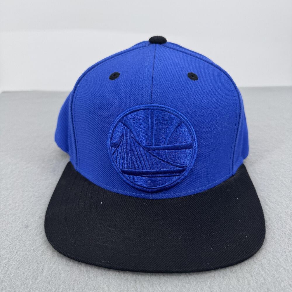 Golden State Warriors Hat Cap Snap Back Mens One Size Blue NBA Mitchell & Ness